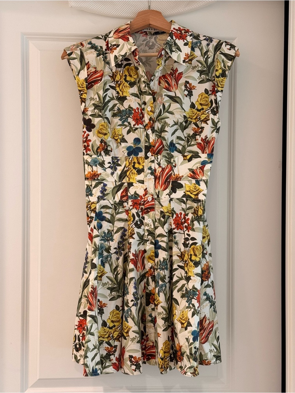 NEW Alice+Olivia KIM PANELED CORSET FLARED MINI SHIRT DRESS - Picture 7 of 16